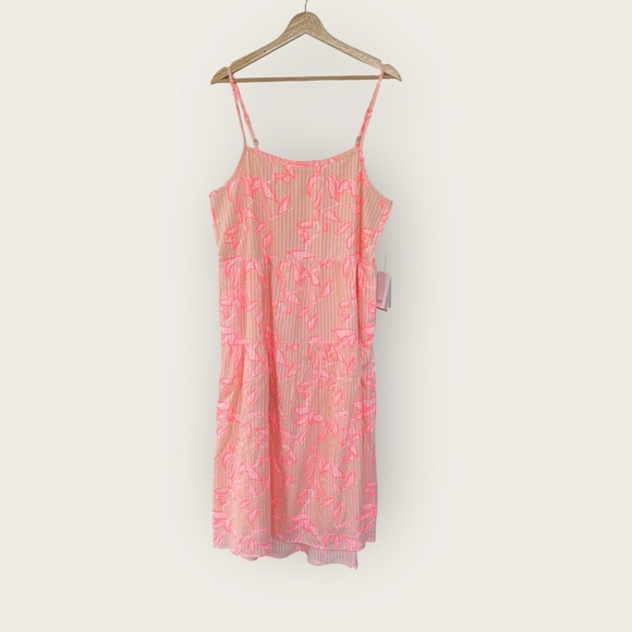 NWT Carve Designs Jacey Textured Tiered Cotton Dress in Jade Pink - Picture 1 of 6